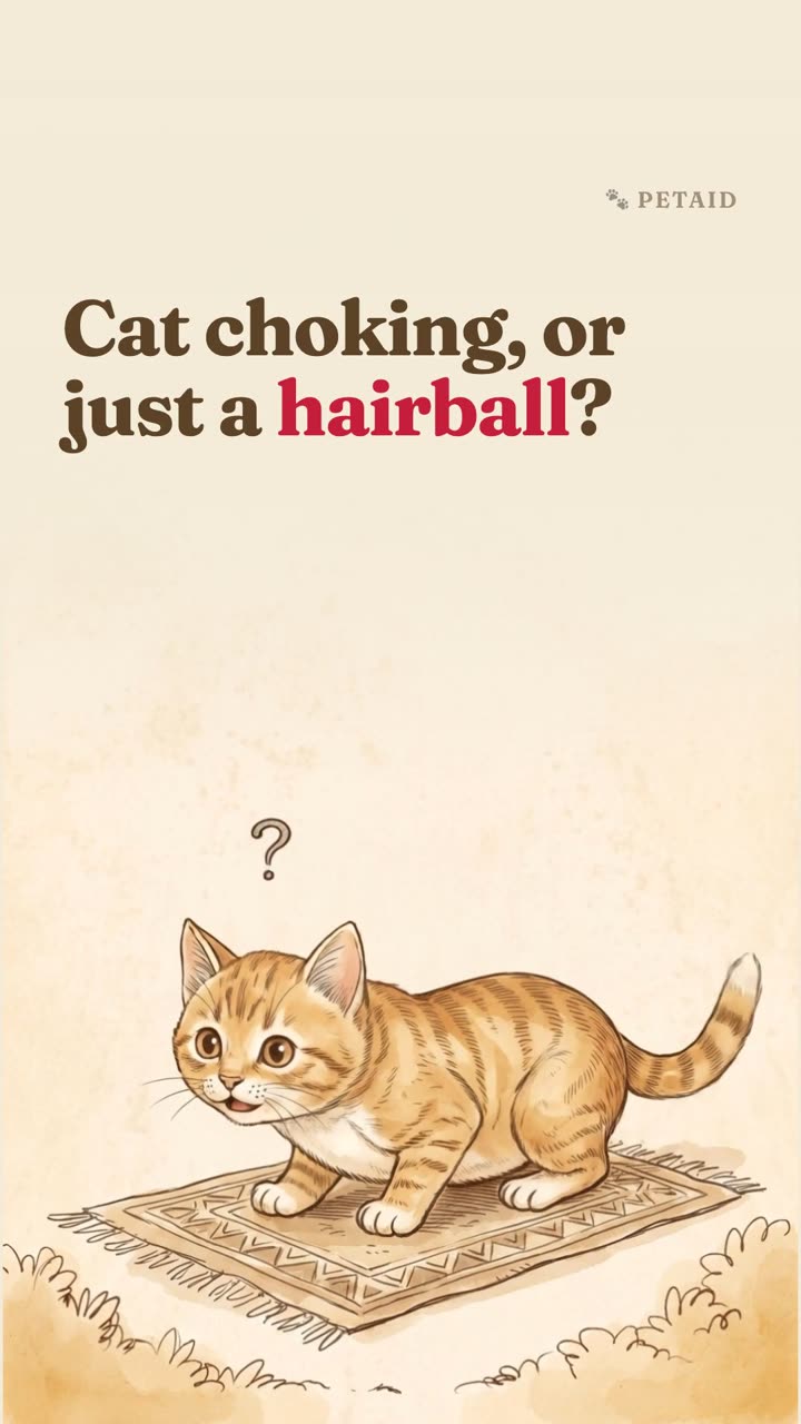 Cat choking, or just a hairball?